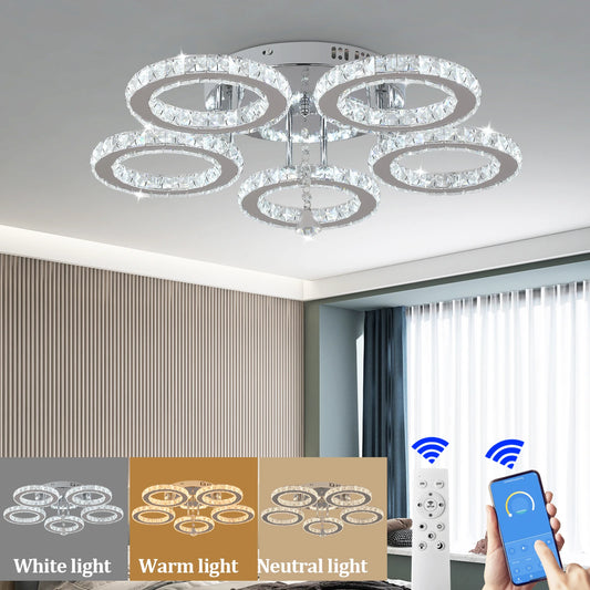 Crystal Led Ceiling Lamp With Remote Control