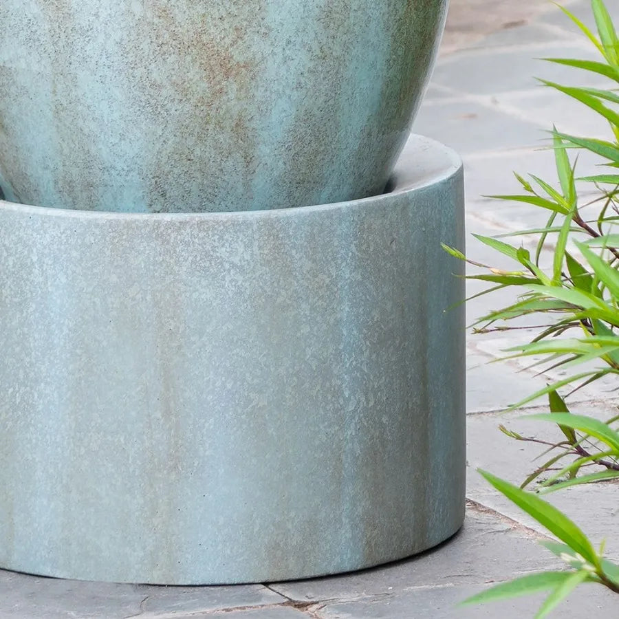 Outdoor Cement Fountain Antique Blue