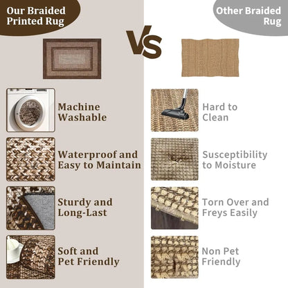 8x10 Braided Non Slip Area Rug
