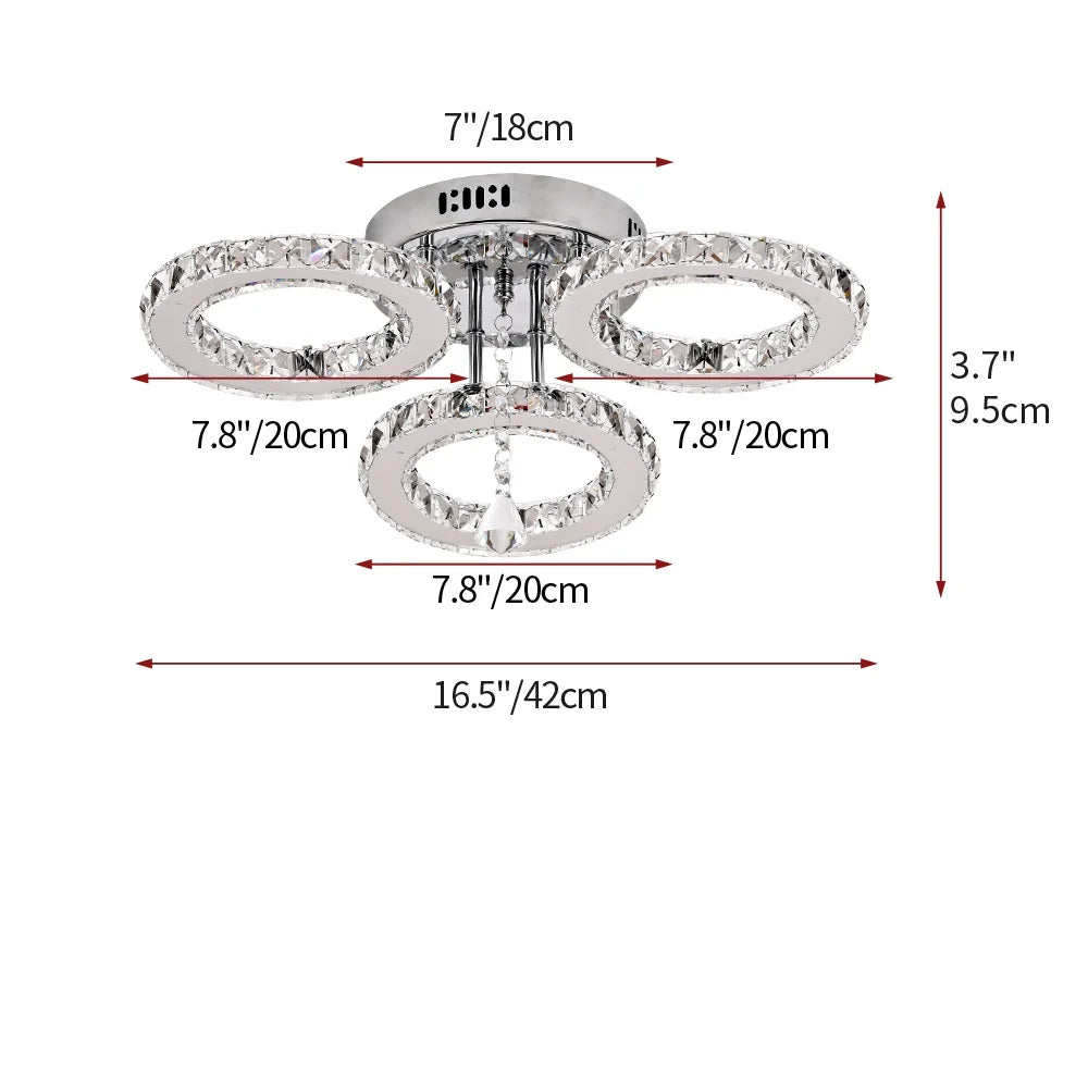 Crystal Led Ceiling Lamp With Remote Control