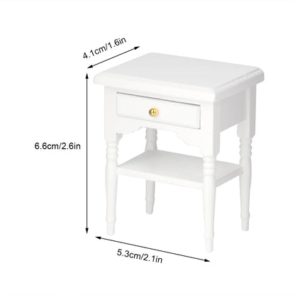 White Wood Bedside Table