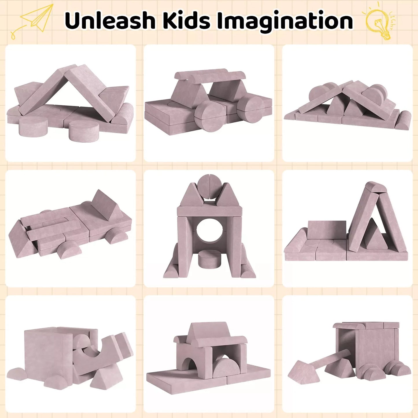 Modular Kids Play Couch Convertible Foam & Floor Cushion