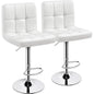 Set of 2 Adjustable PU Leather Swivel Barstools