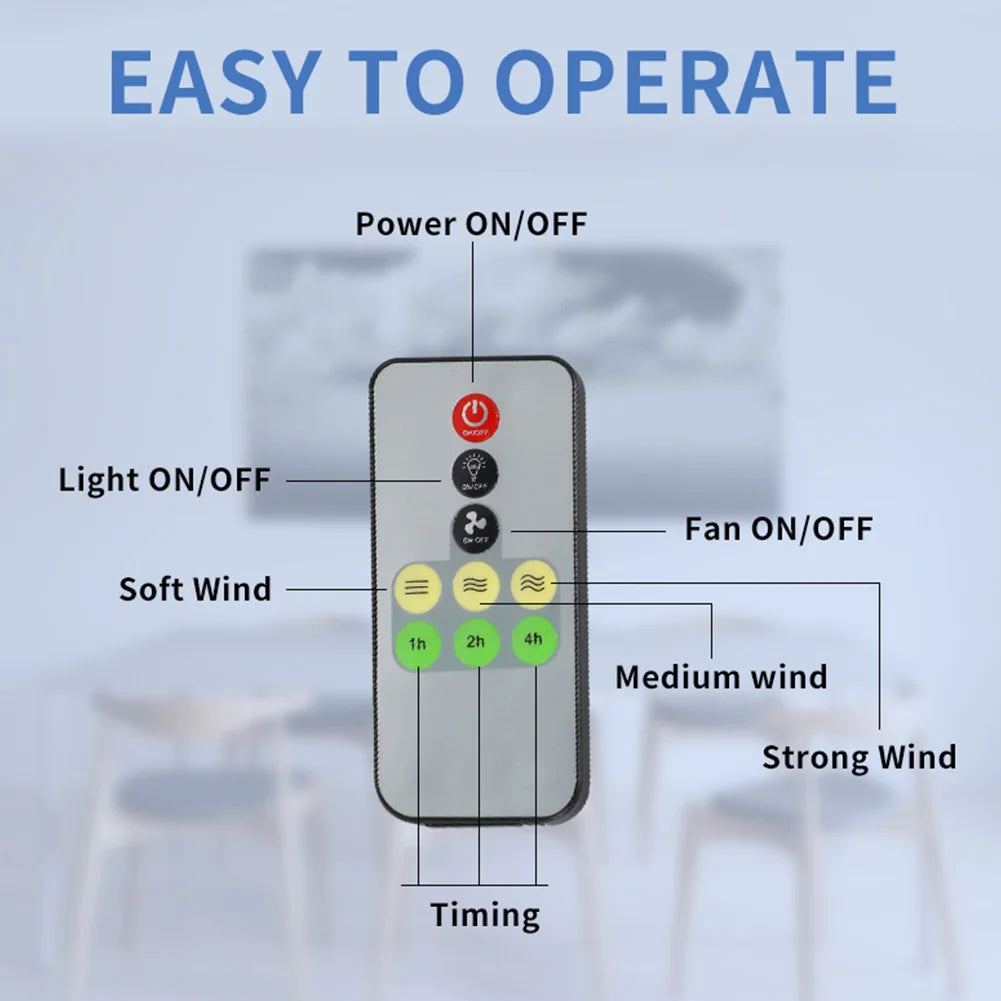 Socket Ceiling Fan Light with Remote Control Dimmable