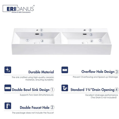 Bathroom Vanity Rectangular Floating Sink