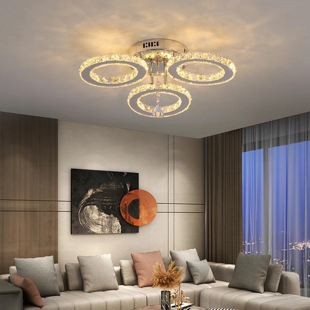 Crystal Led Ceiling Lamp With Remote Control