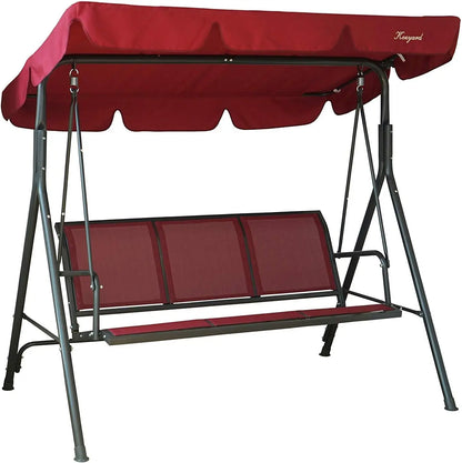3-Person Canopy Porch Swing w/Adjustable Shading