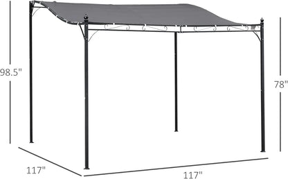 10' x 10' Steel Outdoor Patio Canopy with Weather-Resistant Fabric
