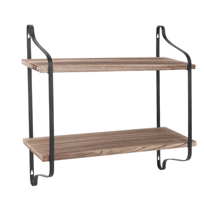 Wall Mounted Rustic 2-Tier Wood Shelves