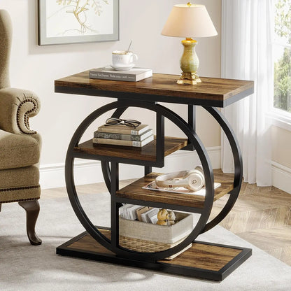 4-Tier Narrow Side Table with Storage Shelves