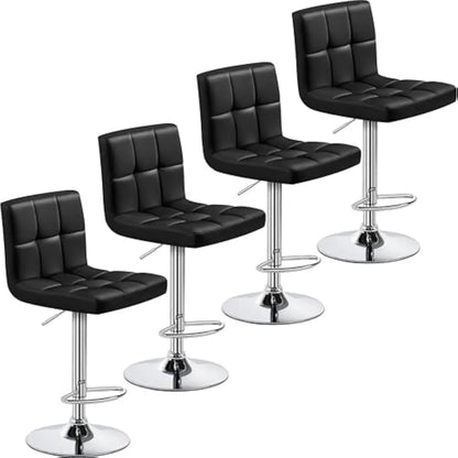 Set of 2 Adjustable PU Leather Swivel Barstools