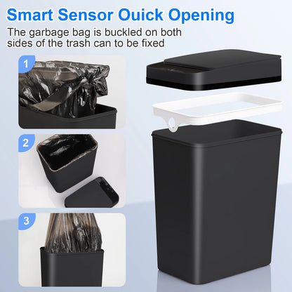 2 Pack 12L & 18L Touchless Motion Sensor Trash Can