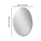 Frameless Oval Wall Mirror with Beveled Silver Edge