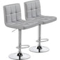 Set of 2 Adjustable PU Leather Swivel Barstools
