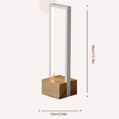 LED Table Lamp USB Nightstand Lamp Dimmable Wooden Base
