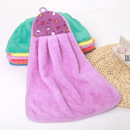 4pcs Coral Velvet Bathroom Hanging Soft Hand Towel
