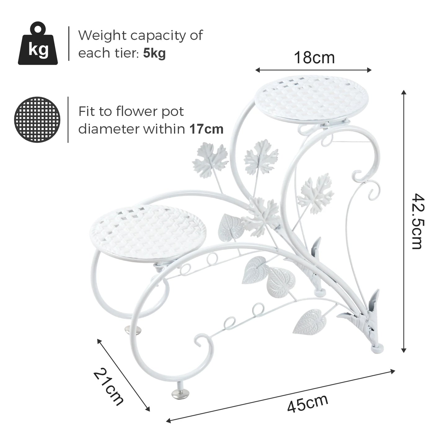 2PCS Rustproof Metal Plant Stand
