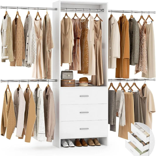 Closet Organizer with 3 Wooden Drawers