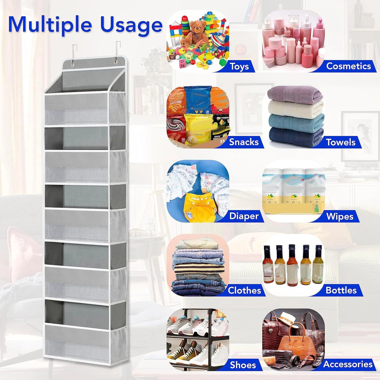 5 Pocket Over The Door Organizer