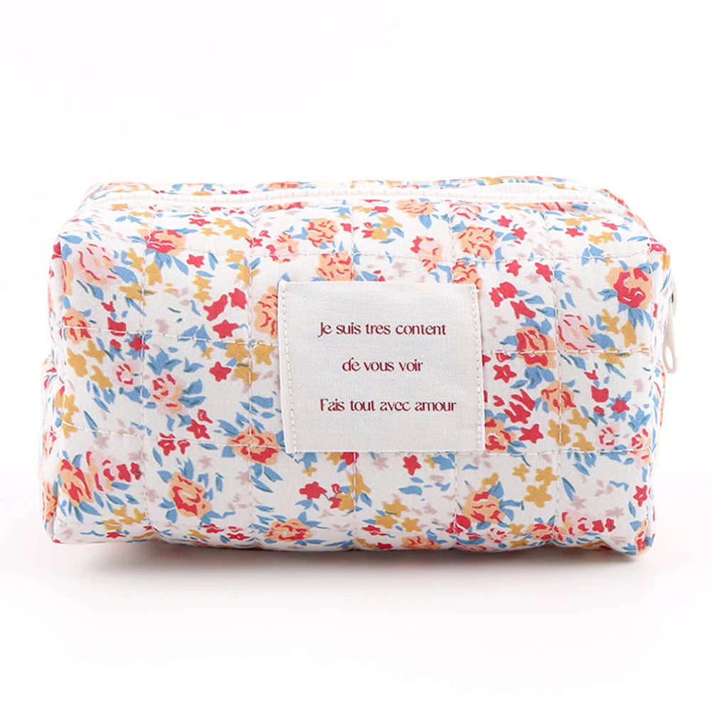 2Pcs Quilted Makeup Bag
