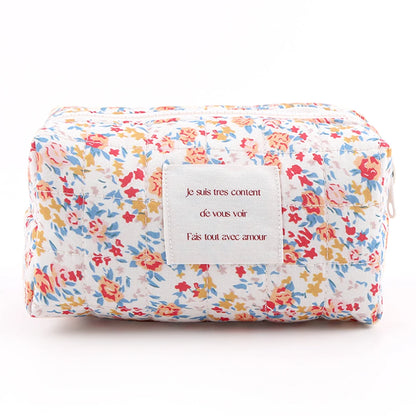 2Pcs Quilted Makeup Bag