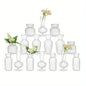 8/16 Pieces of Modern Transparent Glass Vase Set