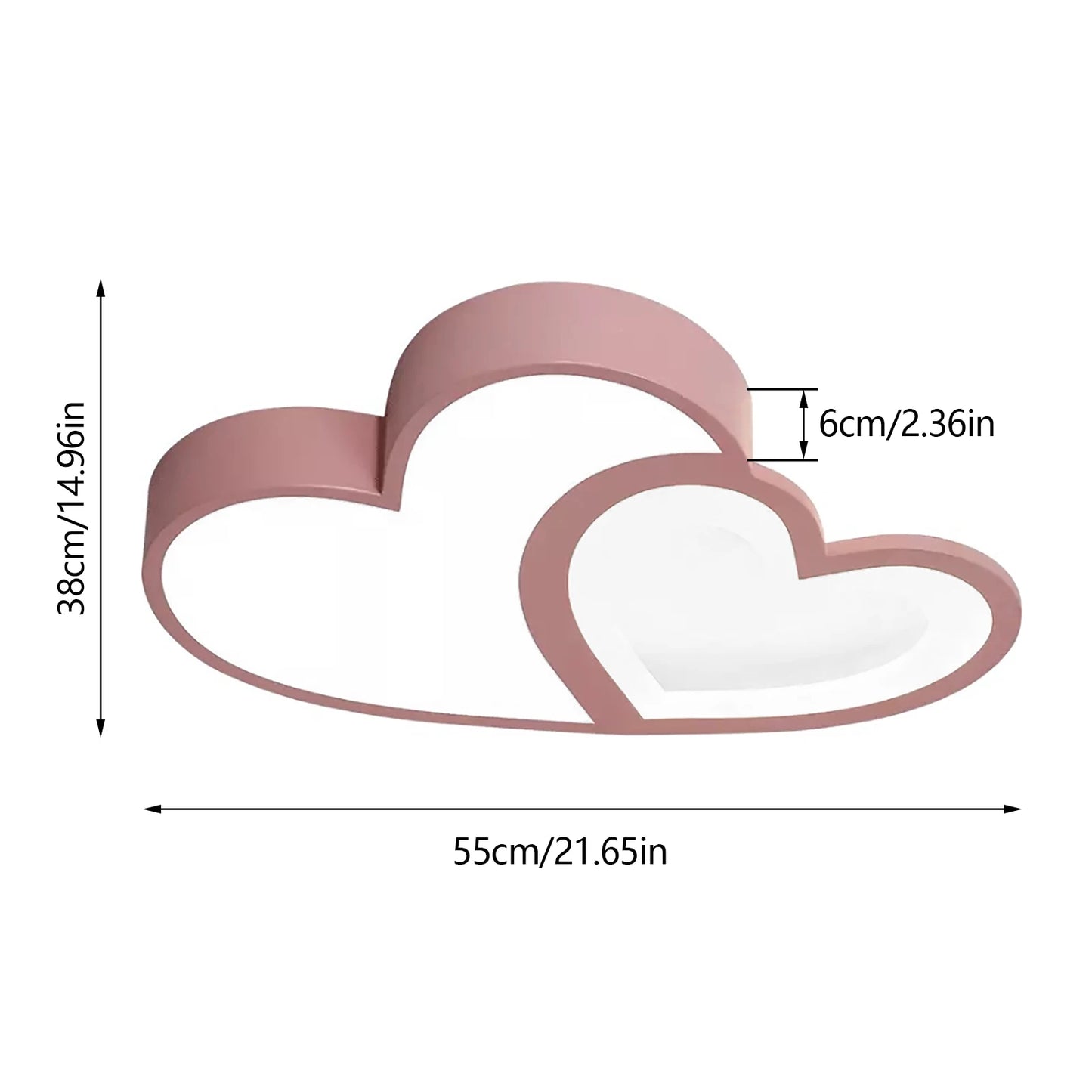Modern LED acrylic heart-shaped ceiling light