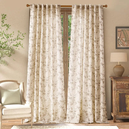 2 Panel Linen Curtains French Country Farmhouse