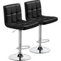 Set of 2 Adjustable PU Leather Swivel Barstools