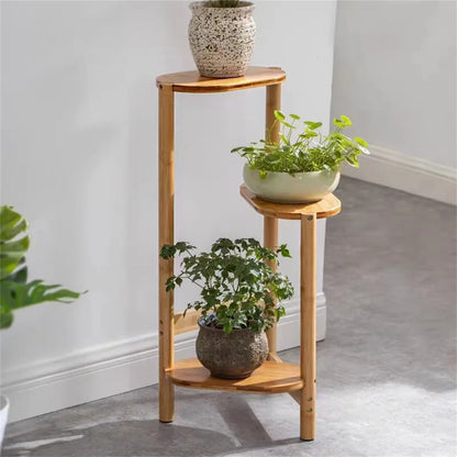 3 Tier Bamboo Corner Plant Stand