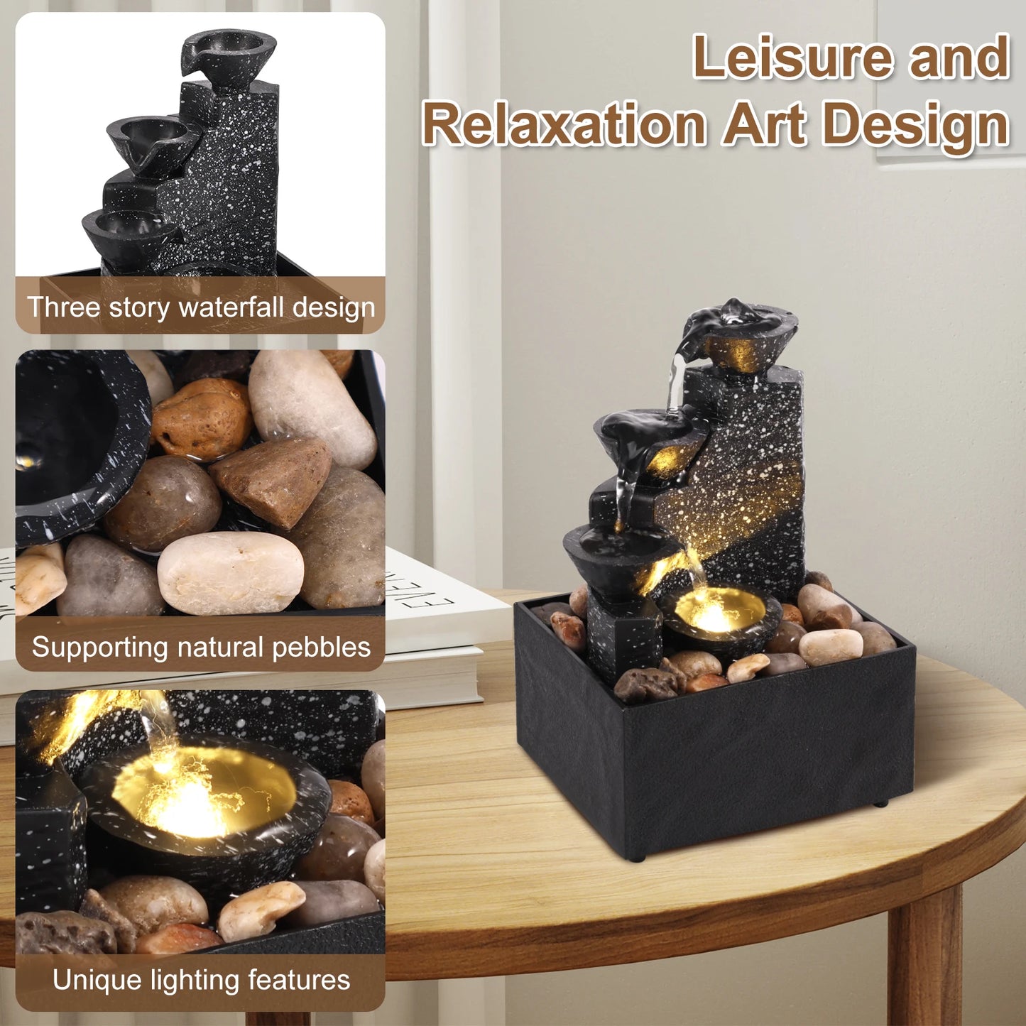 Art waterfall fountain desktop beautiful decoration