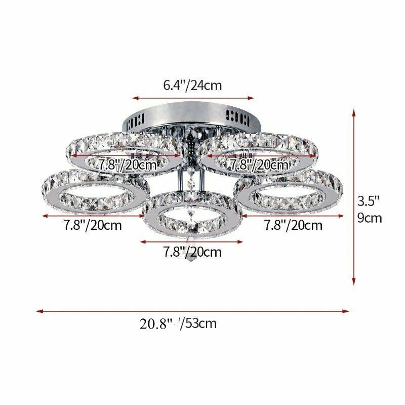 Crystal Led Ceiling Lamp With Remote Control