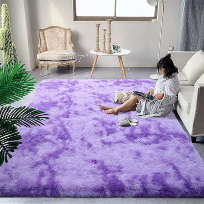 Soft Fluffy Rainbow Rugs for Bedroom, Plush Carpet