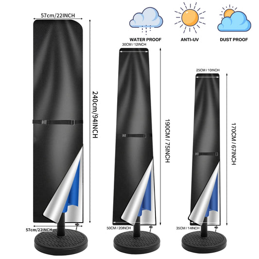 Waterproof 210D Umbrella Cover with Zip Closure
