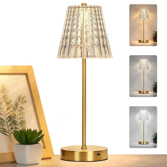 Classic Portable Acrylic Romantic Nightstand Lamp
