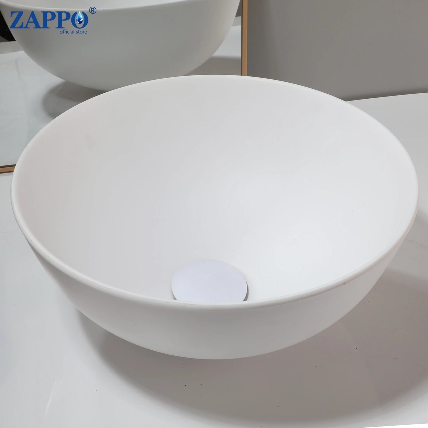 Bathroom Vessel Stone Resin Above Counter Sink