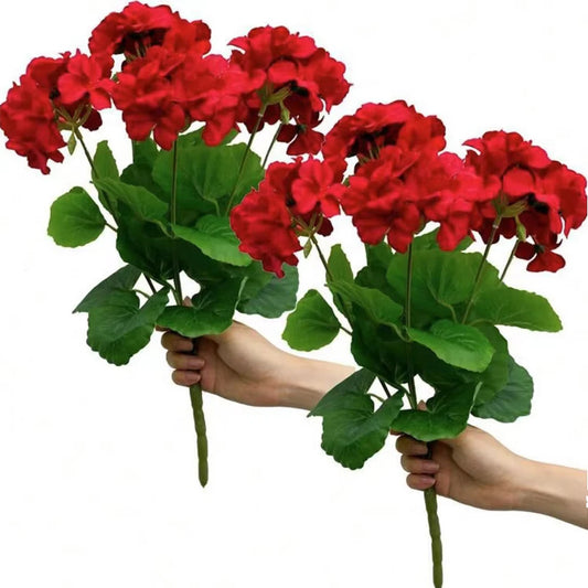 2 Pcs 12.6inch Faux Geraniums