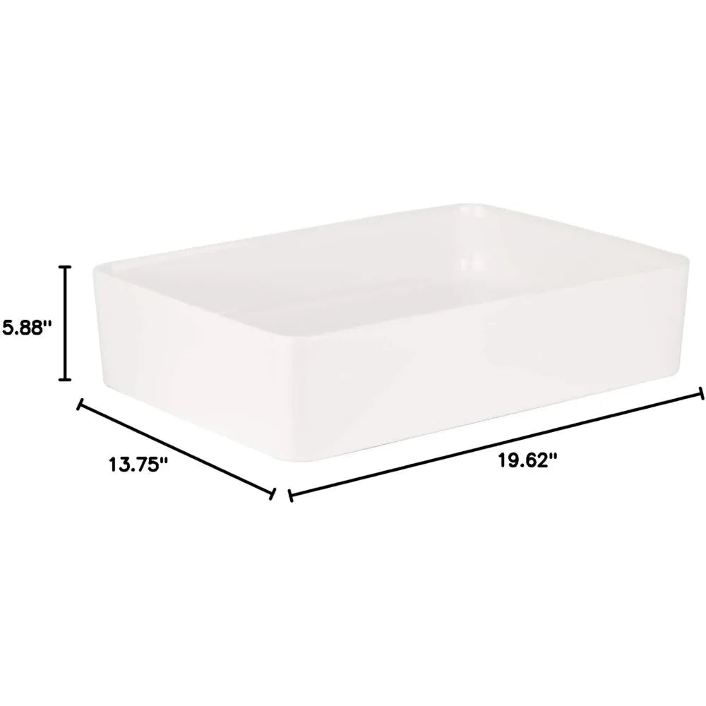 20" Fireclay Vessel Bathroom Sink - White