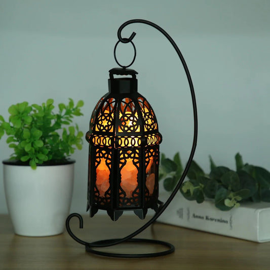 Rock Salt Vintage Iron Frame Lamp, Air Purifier
