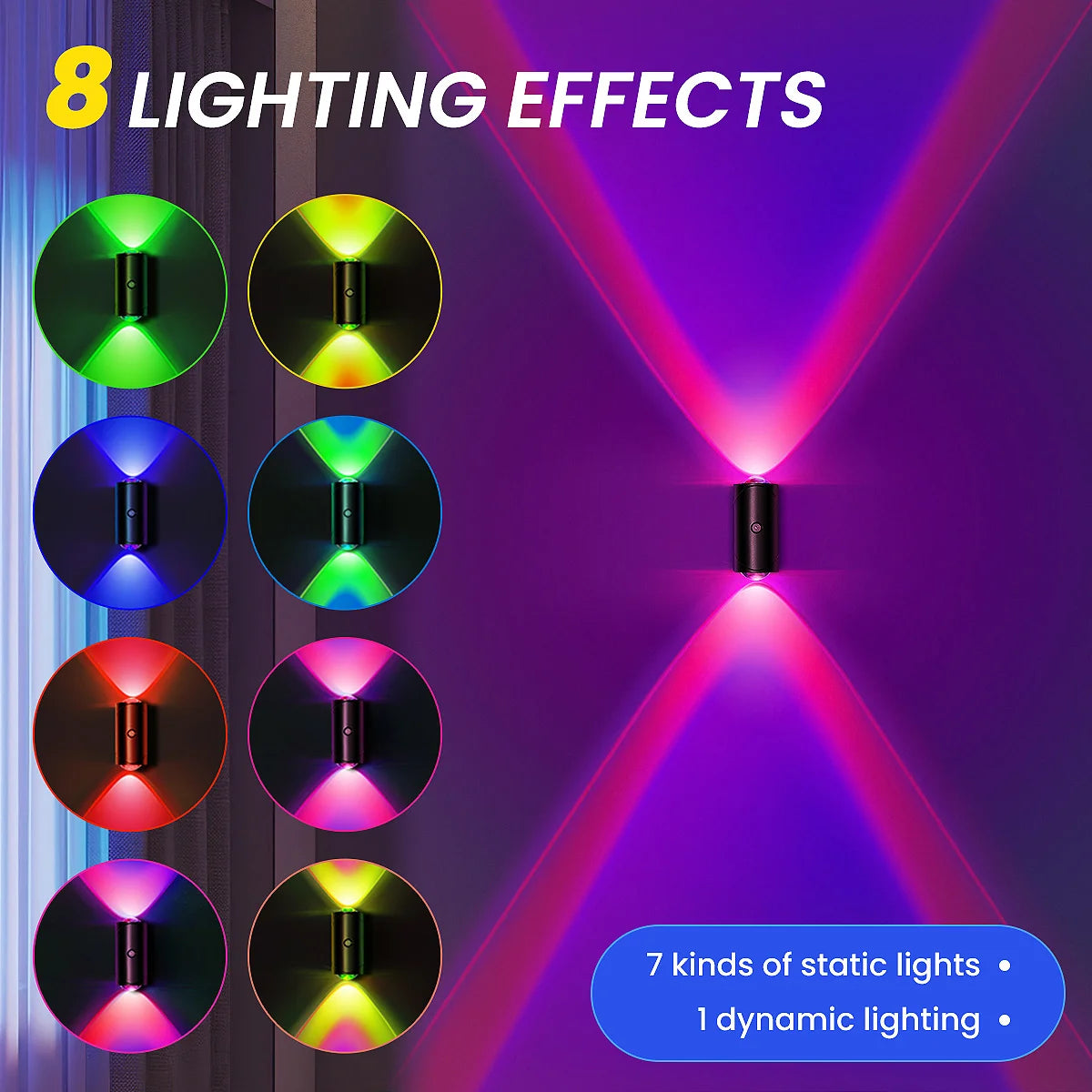 LED Motion Sensor Wall Sconce Lights, 3 Modes