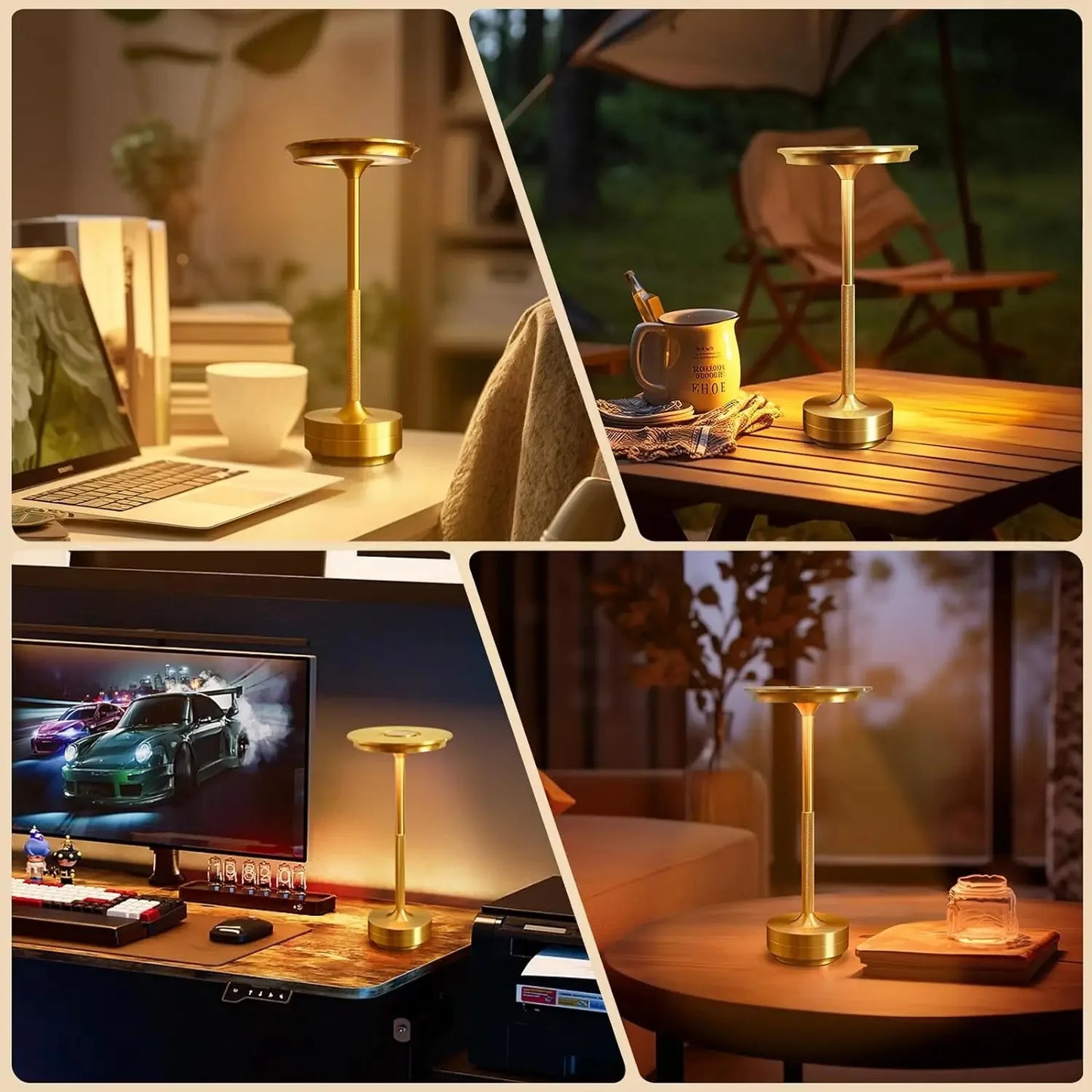 2PCS Rechargeable Wireless, USB-C, Desk Lamp