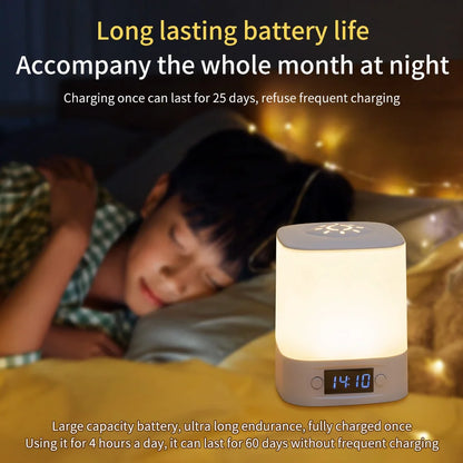 Remote Control Rechargeable Table Lamp with Clock