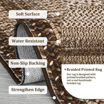 8x10 Braided Non Slip Area Rug