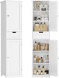 67" H Tall Narrow Bathroom Cabinet with Adjustable Shelves