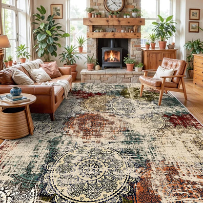 10x14 Living Room Area Rug - Modern Abstract for Bedroom