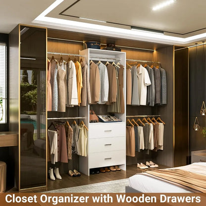 Closet Organizer with 3 Wooden Drawers