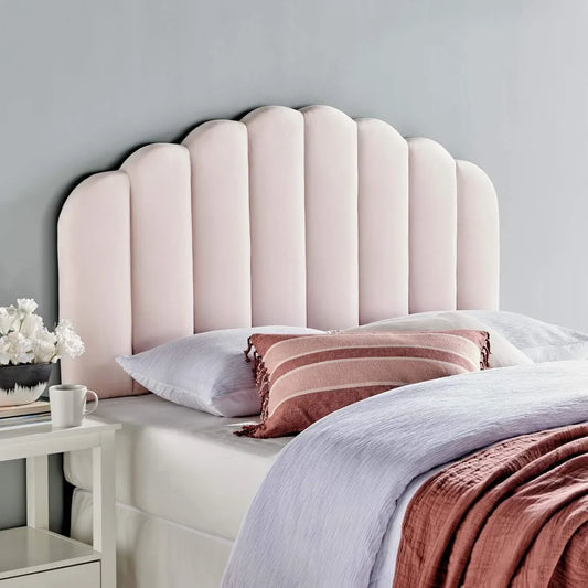 Channel Tufted Velvet Upholstered Full/Queen Headboard