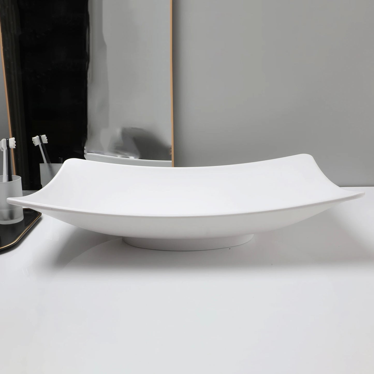 Bathroom Vessel Stone Resin Above Counter Sink