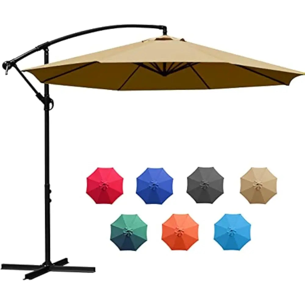 10Ft Offset Umbrella Beach Fabric Sunshade