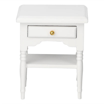 White Wood Bedside Table